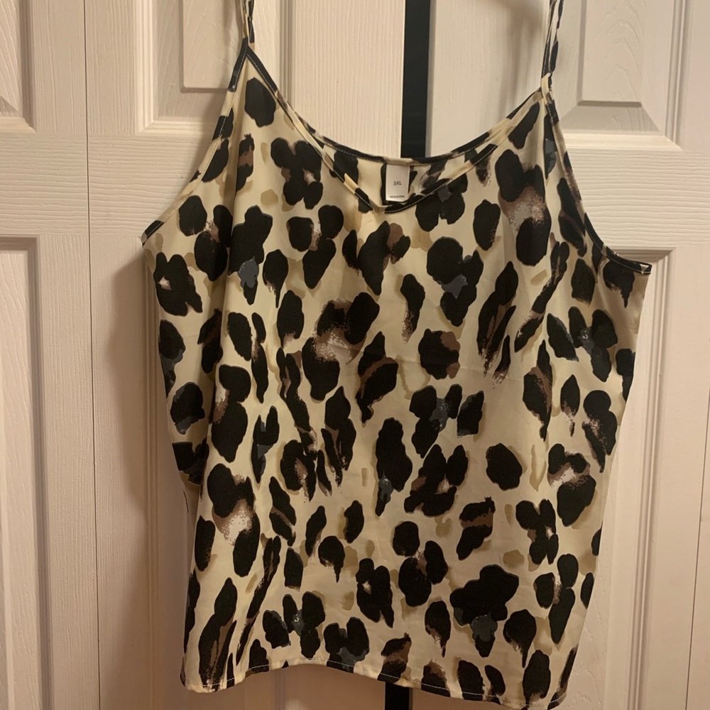 Plus size cheetah print tank top